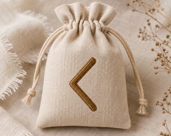 Kenaz Rune Embroidery Design, Kano Rune Machine Embroidery File, Norse Rune Patch Pattern,  Digital Download
