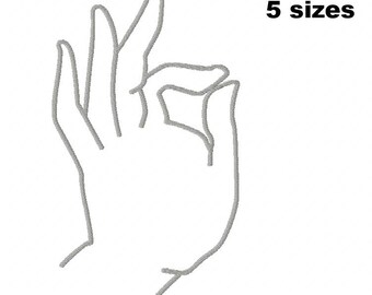 Minimalist Hand Mudra Machine Embroidery Design, Yoga Spiritual Embroidery Pattern, Digital File Download