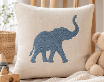 Elephant Silhouette Machine Embroidery Design,  Animal Embroidery File, Baby  Embroidery Instant Download