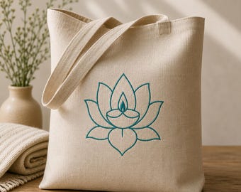 Lotus Diya Embroidery Design, Spiritual Meditation Symbol, Diwali Lamp Pattern, Yoga Decor, Instant Download