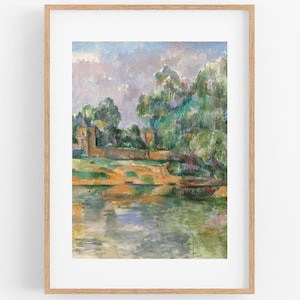 Seine River Impressionist Print | Vintage Impressionist Landscape Art | Vintage River Oil Painting | Colorful French Landscape Painting
