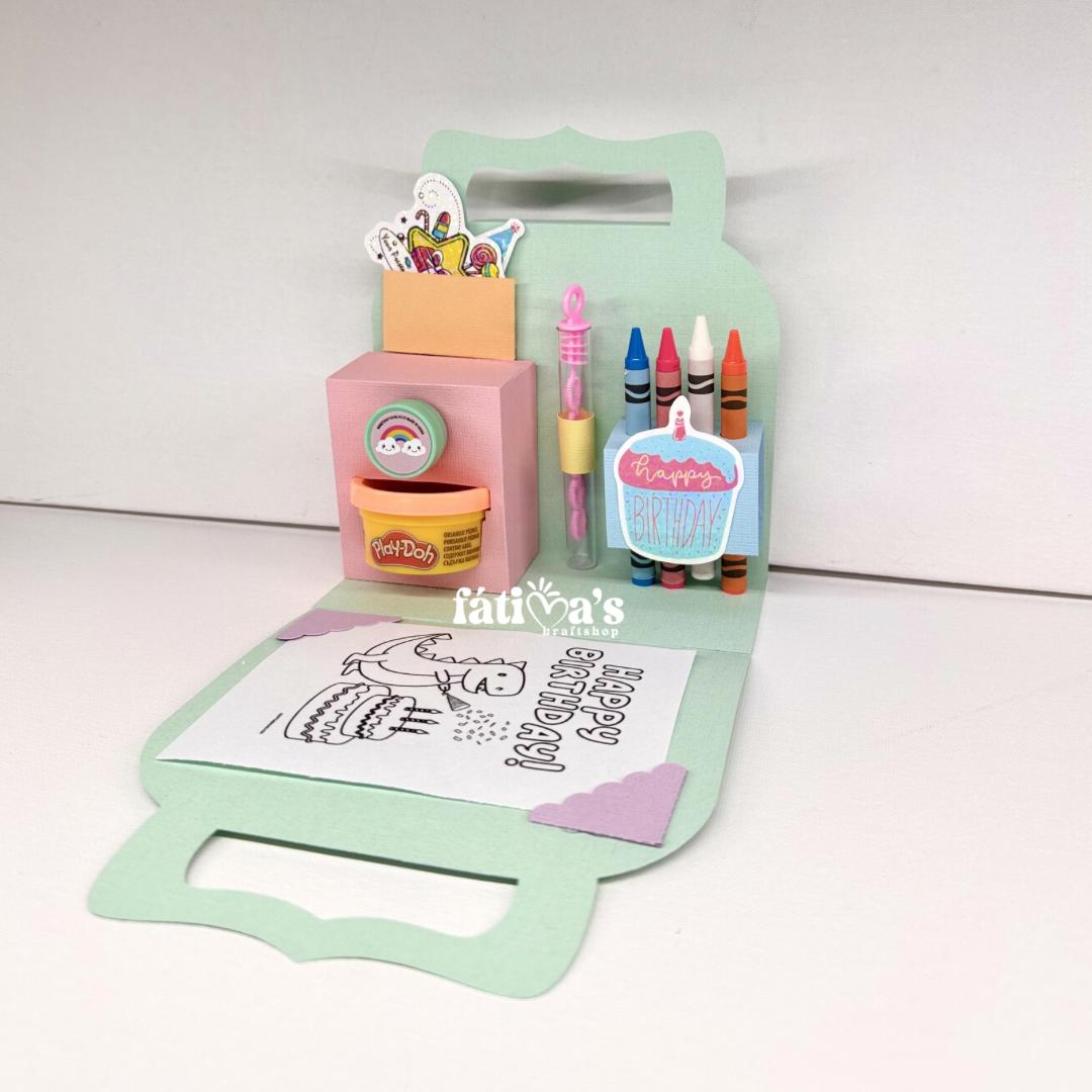 Kids Activity Box SVG Template, Birthday Favor Craft Bag (digital ...