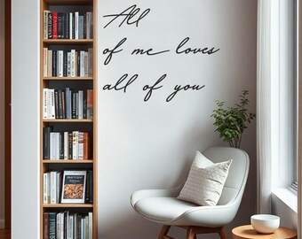 Metallväggkonst "All of Me Loves All You" - Modern romantisk skylt