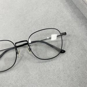 Black Square Frame Glasses, Thin Fashion Eyewear, Minimalist Decorative Glasses
