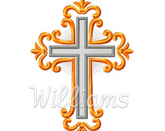 Cross_2 _ Digital_Machine Embroidery Christian Religious Design for hoop 13x18cm (5x7") and 14x20cm (6x8")..  Instant Download
