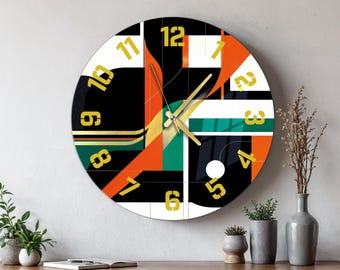 Horloge murale en verre surdimensionnée, art mural de décoration d'hébergement moderne de cuisine, cadeau de pendaison de crémaillère