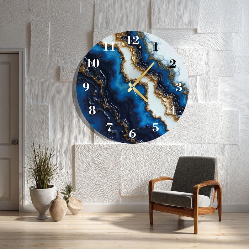 Oversized Wall Clock
Abstract Wall Clock
Glass Wall Clock
Blue Wall Clock
Gold Wall Clock
Modern Wall Clock
Glass Wall Art
Home Decor
New Home Gift
Kitchen Wall Clock
Living Room Decor
Large Wall Clock
Housewarming Gift