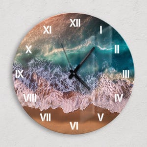 Ocean Modern Large Abstract 3d Tempered Glass Oversized Unique Wall Clock Art, Housewarming Gift, New Home Gift, Wall Decor