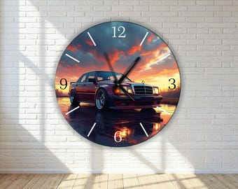Grande horloge murale rétro vintage moderne ronde, décoration de bureau de garage, art mural quartz silencieux