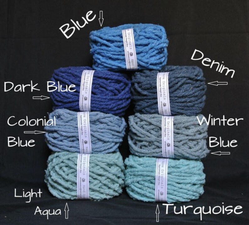 Hand dyed cotton Rug Yarn Colors Blue Colonial Blue Denim Etsy
