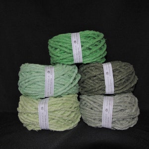 NOW SOFTER! Hand dyed cotton Rug Yarn Colors Green, Lime Sherbet Honeydew, Light Sage or Olive