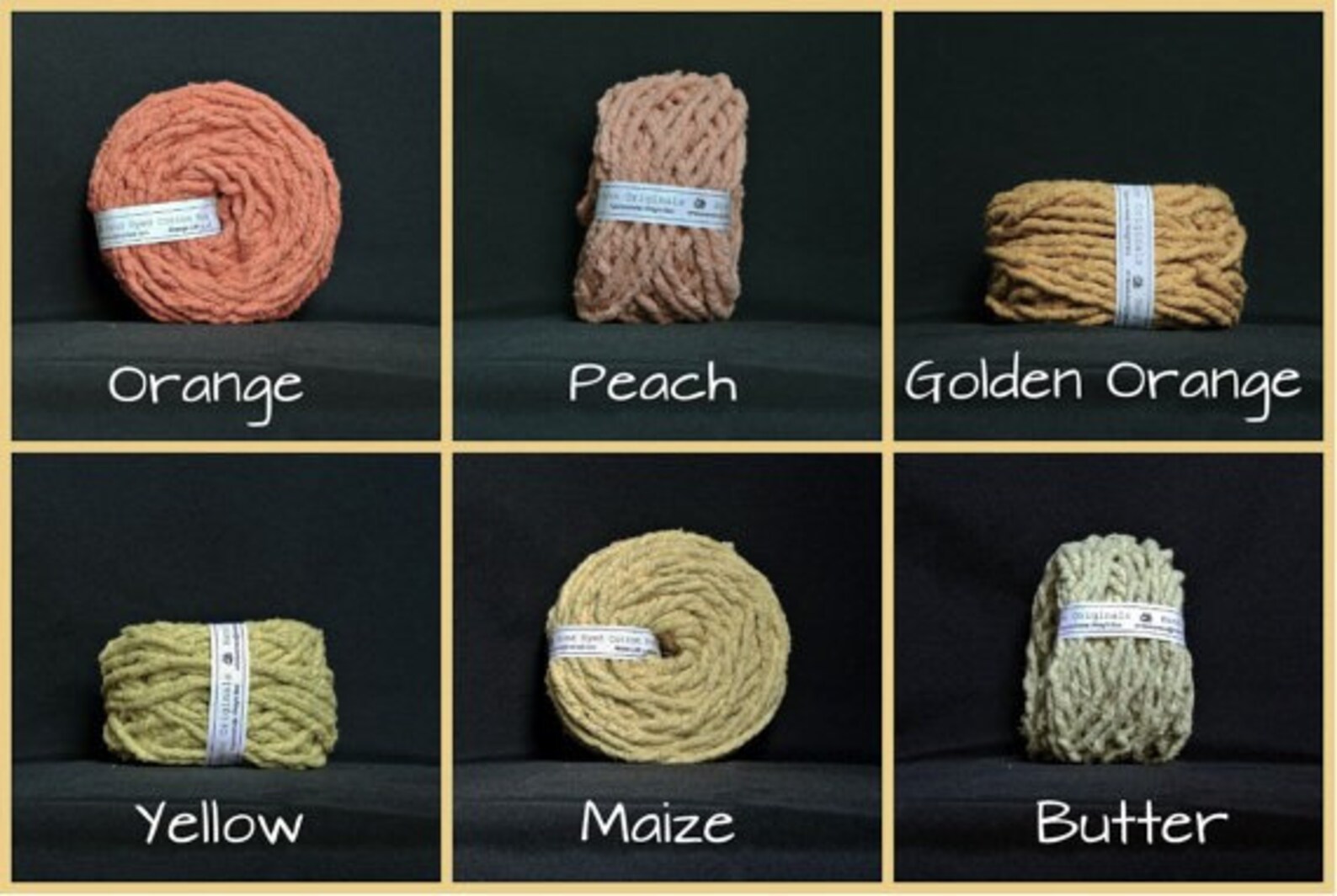 Hand Dyed Cotton Rug Yarn Orange Golden Orange Peach Etsy