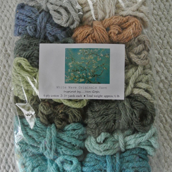 VanGogh Inspired- Hand dyed cotton super bulky yarn multi-color packs