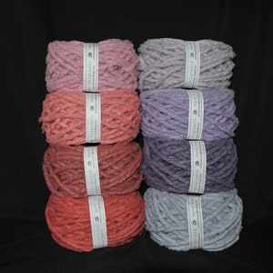 NOW SOFTER!  Hand dyed cotton Rug Yarn: Red, Bubblegum, Santa Fe Red, Melon, Orchid, Purple, Wisteria, Lilac