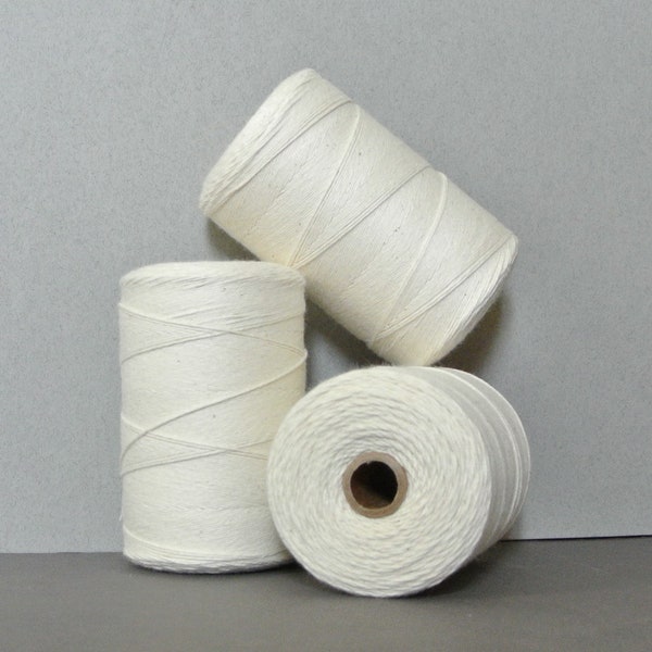 8/4 - 100% Cotton - rug warp thread, yarn 8 oz tube- natural undyed -perfect for rug weaving