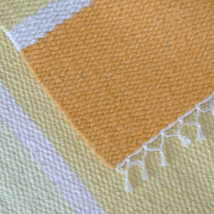 Hand Woven Rug 2' x 6' yellows image 5