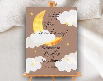 Twinkle Twinkle Little Star Baby Shower Welcome Sign Template