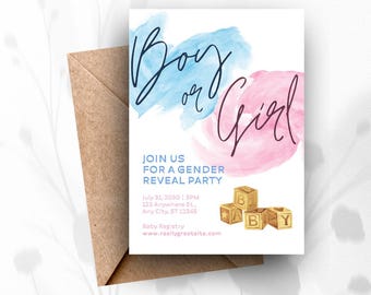 Gender Reveal Party Invitation