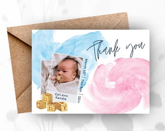 Gender Reveal Baby Shower Thank You