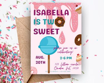TWO Sweet Birthday Invite