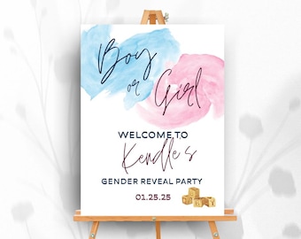 Gender Reveal Party Welcome Sign Template