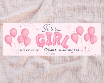 It's a Girl Baby Shower Balloon Banner