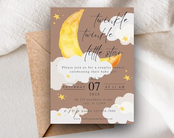 Twinkle Twinkle Little Star Baby Shower Invitation Template