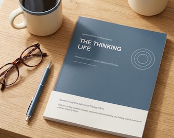KBT-arbetsbok + journalföringsapp | Kognitiv beteendeterapi | 35-sidig PDF och digital journal | The Thinking Life