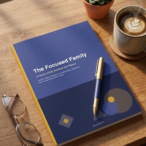 Cuaderno de trabajo para padres de niños con TDAH + Aplicación interactiva de planificación / La familia centrada: función ejecutiva, rutinas, apoyo escolar / PDF imprimible + aplicación
