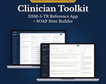 Verktygspaket för kliniker: DSM-5-TR-referensapp + SOAP Note Builder (digital nedladdning)