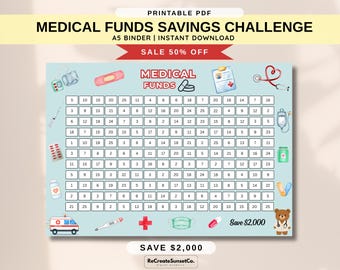 Medical Funds Savings Challenge 2026 Savings Challenge Save 2000 A5 Savings Inserts Cash Stuffing Binder Tracker Cash Tracker Printable
