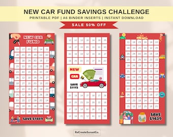 New Car Fund A6 Savings Challenge Insert Cash Stuffing A6 Binder Insert One Month a Head Cash Tracker Printable Savings Challenge Save 4000