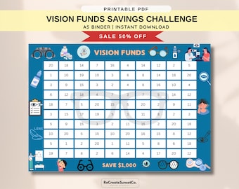 Vision Funds Savings Challenge 2026 Savings Challenge Save 1000 A5 Savings Inserts Cash Stuffing Binder Tracker Cash Tracker Printable