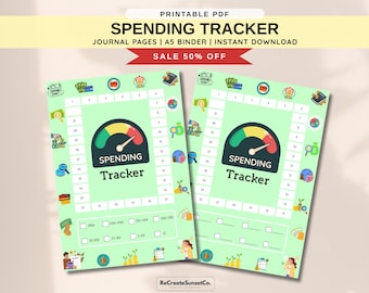 Spending Tracker Printable Journal Page A5 Binder Planner Page Money Tracker Expense Tracker Finance Tracker Money Spending Spending Log