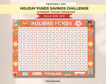 Holiday Funds Savings Challenge 2026 Save 4000 A5 Savings Inserts Cash Stuffing Binder Tracker Cash Tracker Printable A5 Binder Inserts