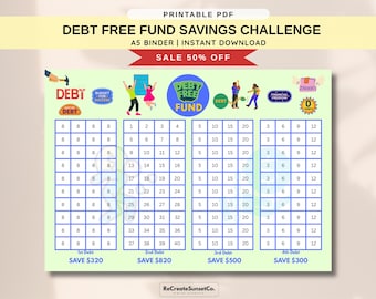 Debt Payoff Fund Savings Challenge 2026 Savings Challenge A5 Savings Inserts Cash Stuffing Binder Tracker Cash Tracker Printable