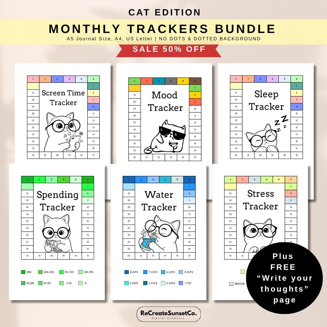 2025/2026 Printable Journal Bundle Printable Monthly Trackers A5 A4 ...