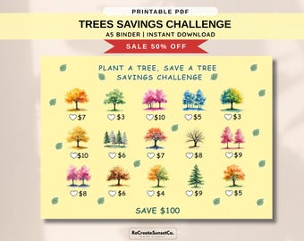 Trees Savings Challenge 2026 Savings Challenge Save 100 A5 Savings Inserts Cash Stuffing Binder Tracker Cash Tracker Printable Money Tree
