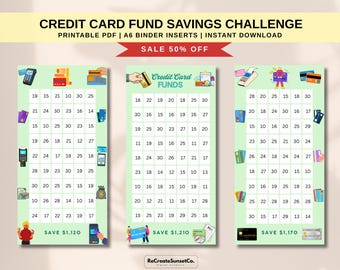 Credit Card Fund A6 Savings Challenge 2026 Save 3500 Cash Stuffing Savings Inserts Binder Cash Tracker Printable Kawaii Savings Challenge