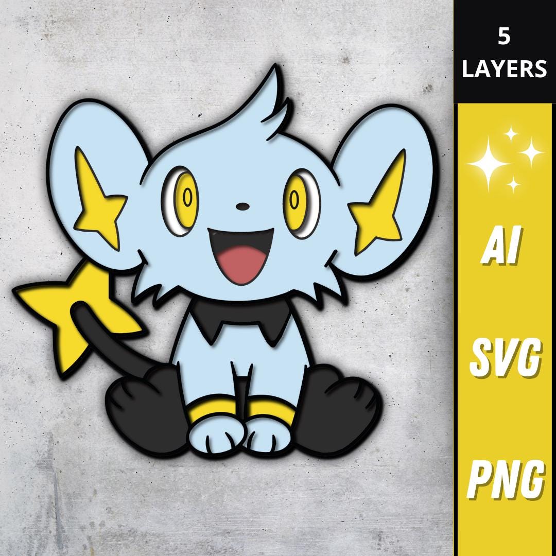 Shinx Pokemon SVG File, 3D Layered Art for Cricut & Laser, Electric Cat ...