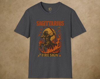 Sagittarius Zodiac Rock T-Shirt – Astrology Fire Sign Tee – Sagittarius Birthday Gift – Vintage Horoscope Unisex Shirt - Spiritual Shirts