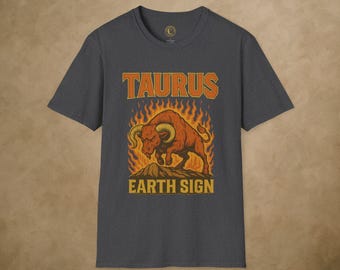 Taurus Zodiac  Sign T-Shirt, Astrology Shirt, Unisex Tee, Gift for Aries, Horoscope Apparel, Casual Wear, Birthday Gift, Heavy Metal Tee