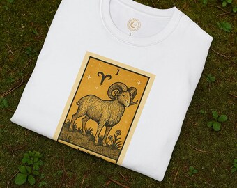 Aries Zodiac T-Shirt, Astrology Tee, Comfortable Unisex Shirt, Gift for Aries, Horoscope Apparel, Birthday Celebration Outfit, Tarot T-Shirt
