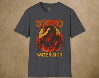 Scorpio Zodiac Rock T-Shirt – Astrology Water Sign Tee – Scorpio Birthday Gift – Vintage Horoscope Unisex Shirt – Spiritual Scorpio Tee