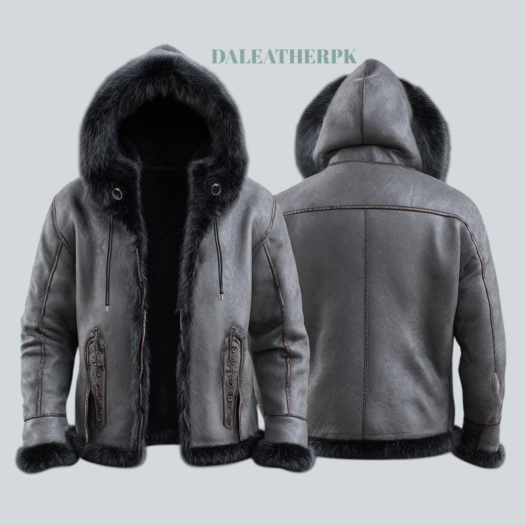 Leather Fur Coat With Hood - Etsy