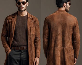 Longmire Sheriff Coat Walt Robert Taylor Vintage Brown Real Cow
