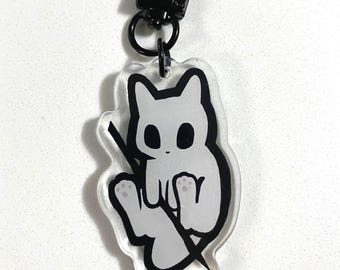 Survivor Slugcat Keychain – 2" Rain World Acrylic Accessory