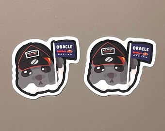 Red Bull Racing F1 Sticker 3-Pack: Hamster Meme Vinyl Decal, Waterproof Vinyl