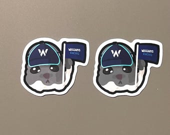 Williams F1 Hamster Meme Sticker 3-Pack: Funny Motorsport Vinyl Decal, Waterproof Vinyl