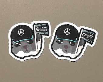Mercedes F1 Hamster Meme Sticker 3-Pack: Funny Motorsport Vinyl Decal, Waterproof Vinyl